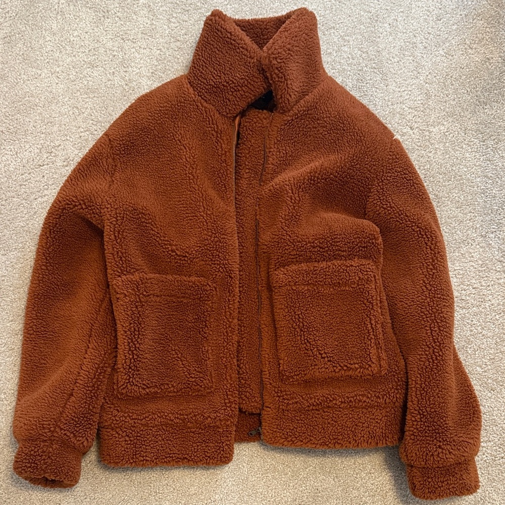 Elodie Warm Brown Sherpa Jacket